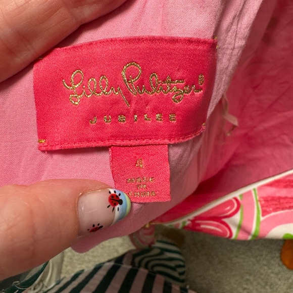 Pink Lilly Pulitzer Floral Pattern Sleeveless Shift Dress - Picture 6 of 8